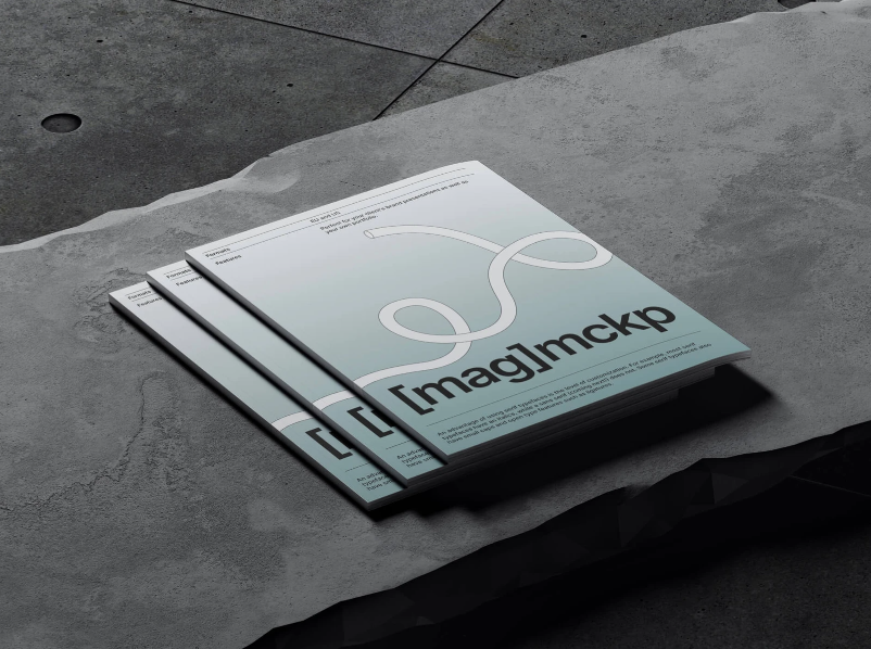 Free 3 Magazines Mockup