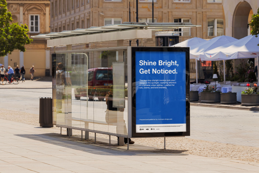 Modern Citylight Bus Stop Mockup Urban Impact