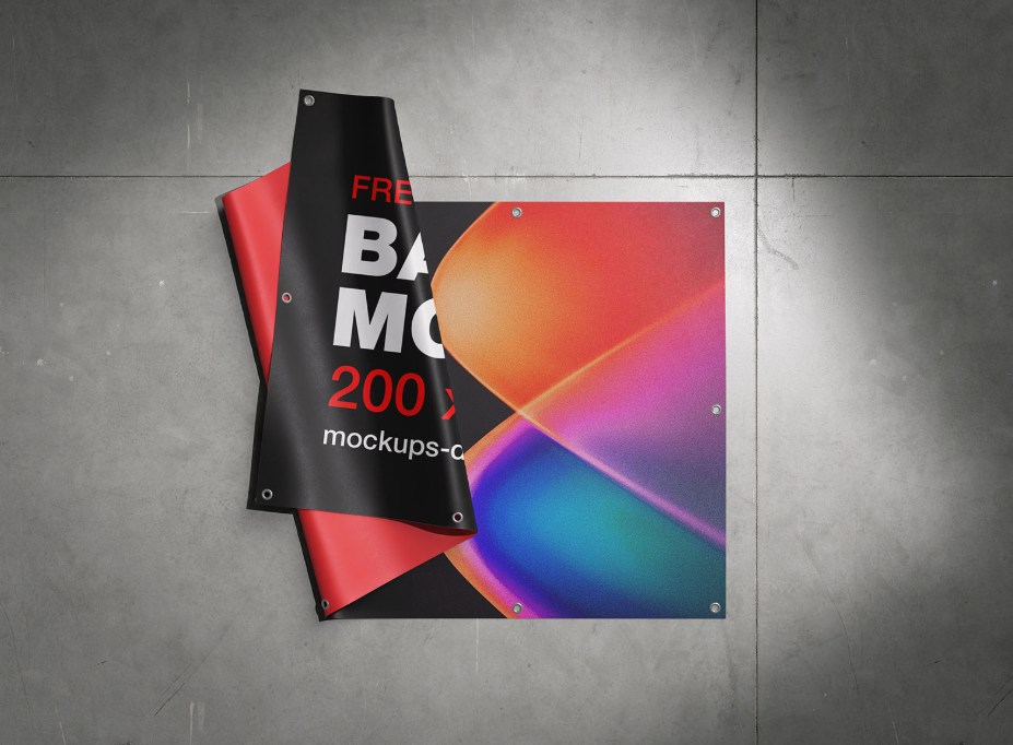 Banner on the Floor Mockup Concrete Portfolio Powerhouse