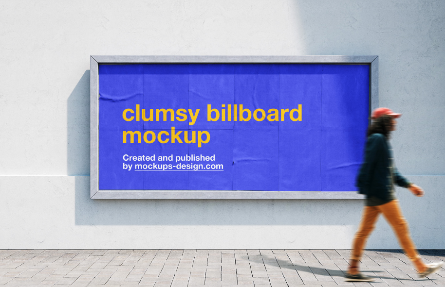 Clumsy Billboard Mockup – Realistic PSD for Posters Advertising & Branding