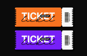 High Resolution Ticket Mockup PSD
