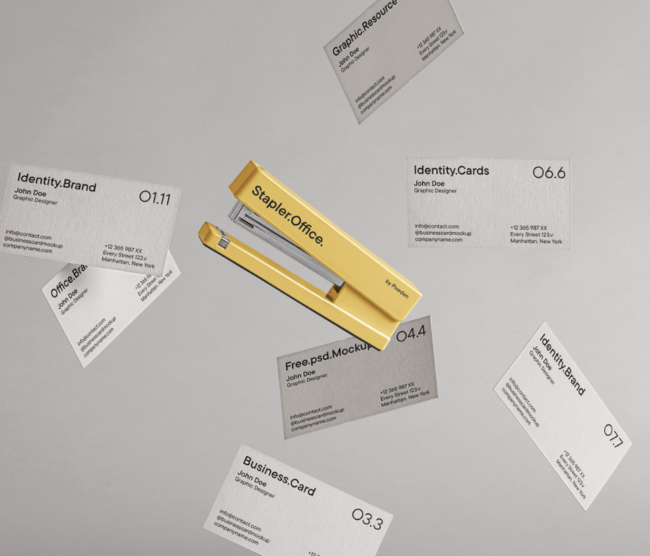 Office Identity Business Cards PSD Mockup