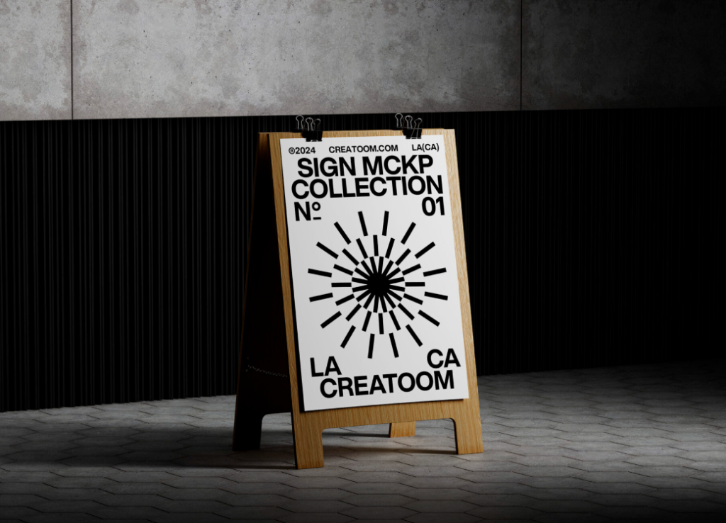 Sidewalk Sign Sandwich Board Mockup V1