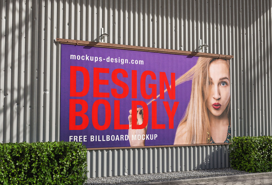 Ultimate Urban Banner Mockup Corrugated Metal Billboard