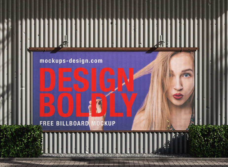 Ultimate Urban Banner Mockup Corrugated Metal Billboard
