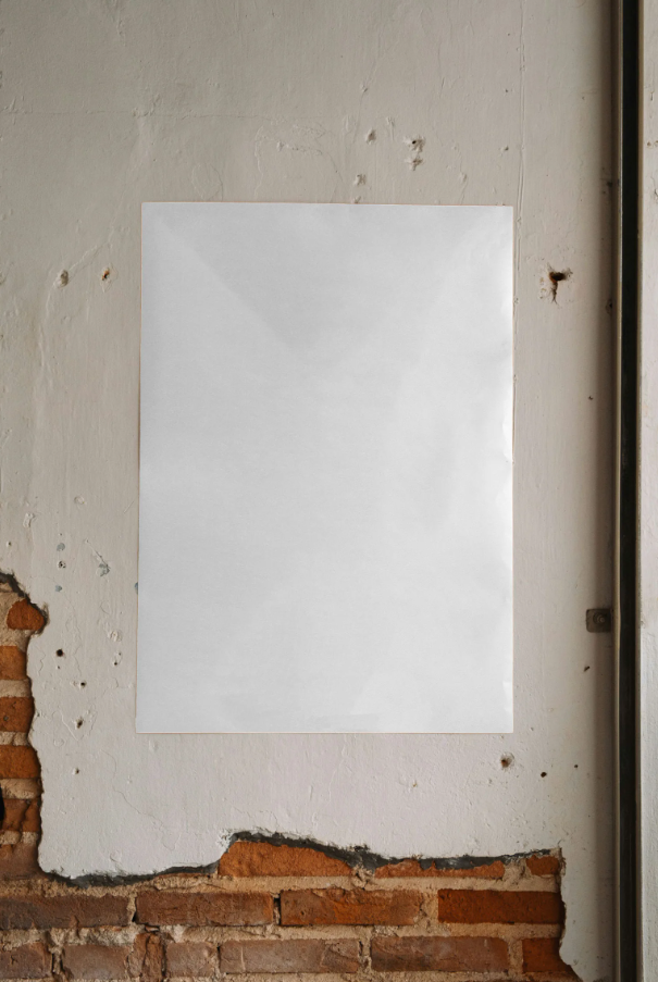 Urban Poster Mockup Weathered Wall PSD