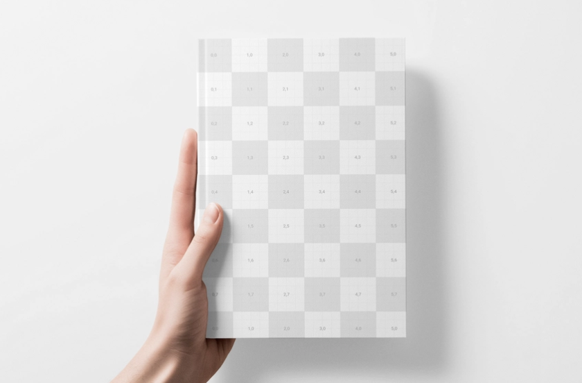 6×9 Book cover Mockup In Hand PSD