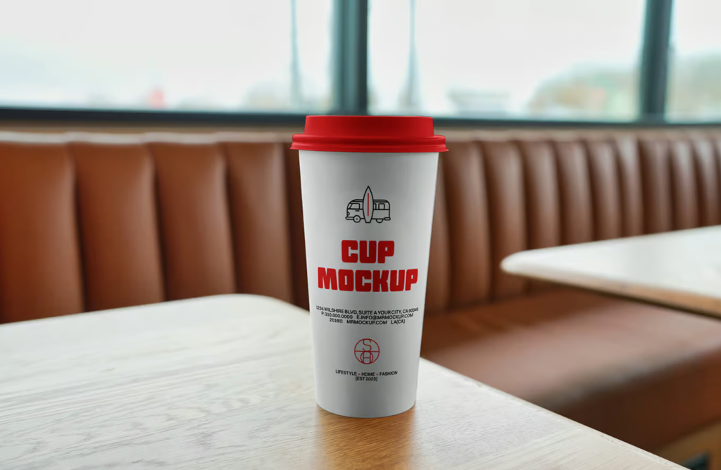 Big Vertical Coffee Cup PSD Mockup Showcase Your Designs Professionally