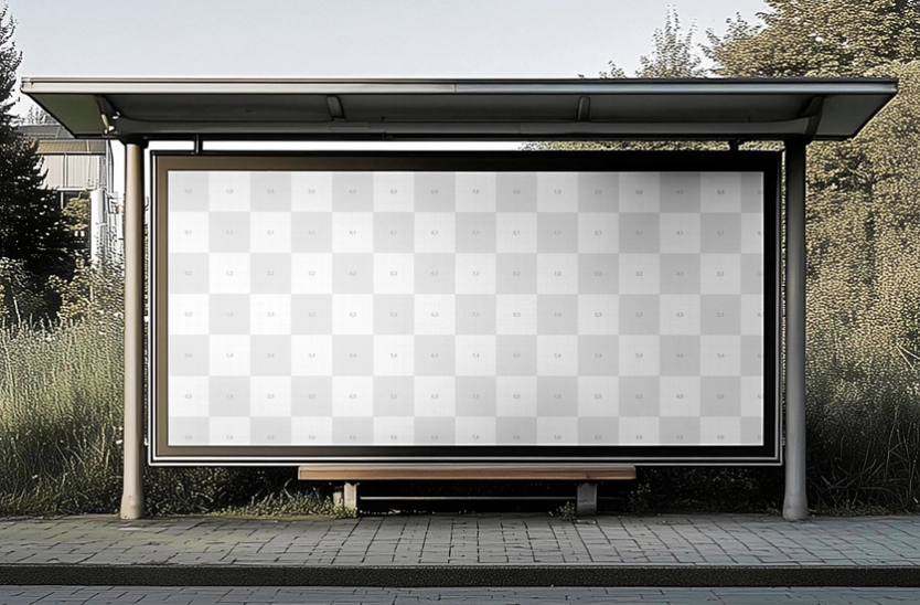 Bus Stop Billboard Mockup PSD Advertising Display