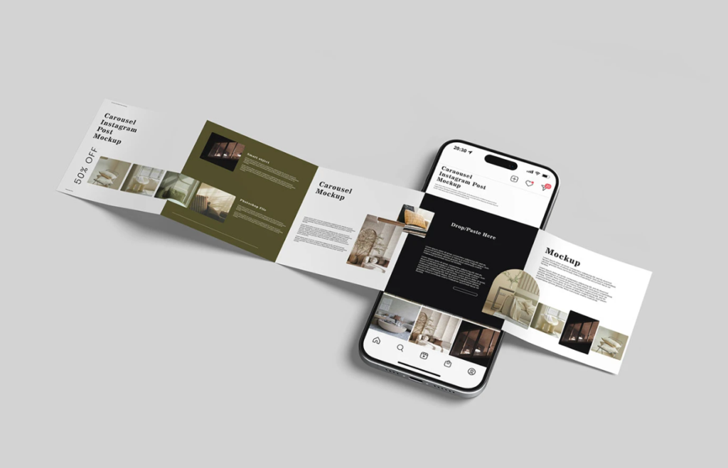 Carousel Instagram Post Mockup Social Media Presentation