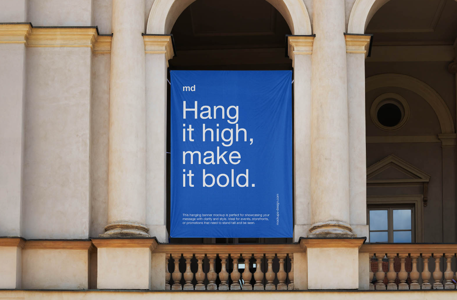 Classic Hanging Banner Mockup Elevated