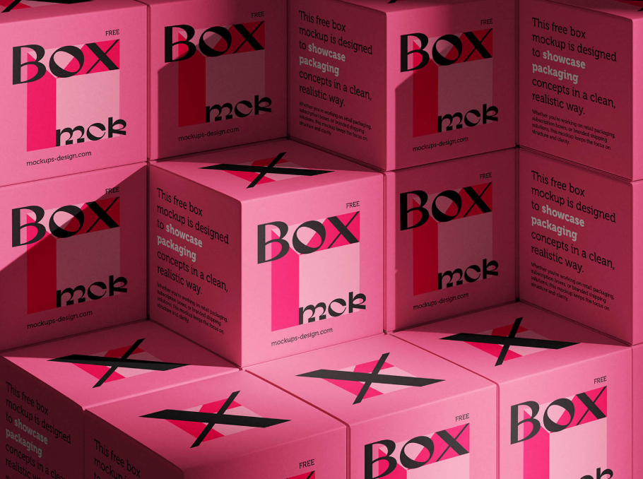 Clean Stacked Box Mockup