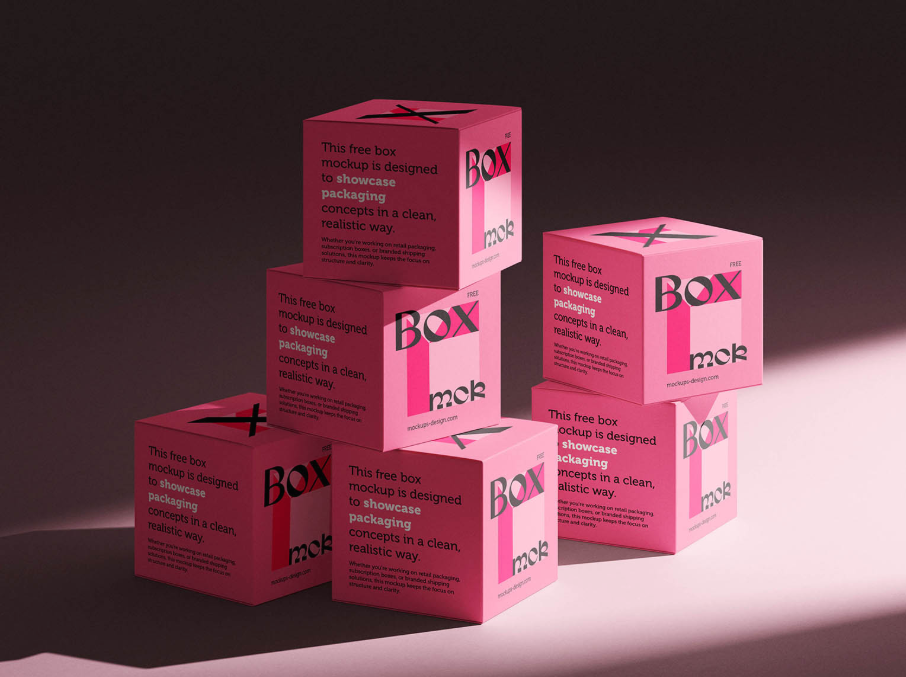 Clean Stacked Box Mockup