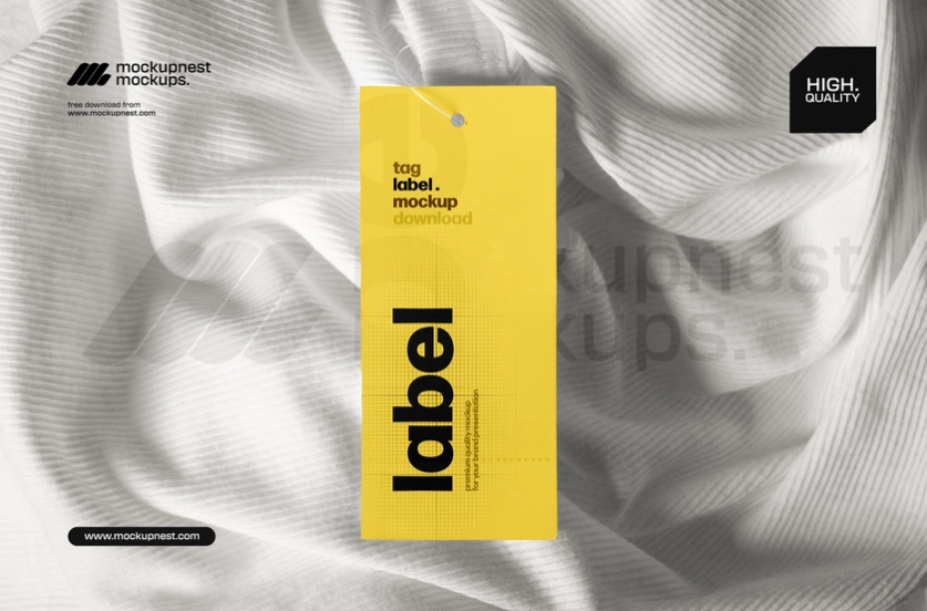 Clothing Tag Mockup PSD Apparel Branding Displ