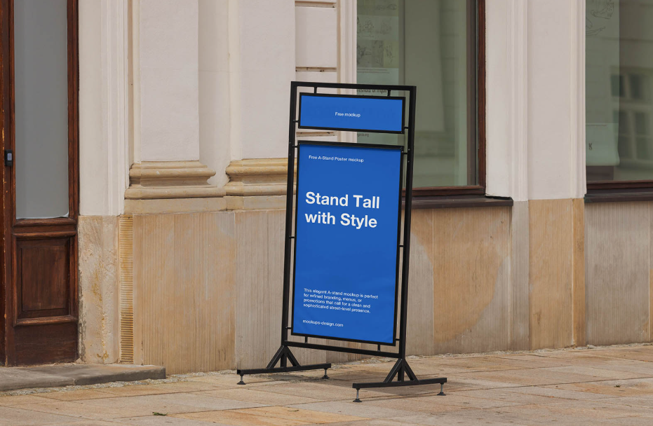 Elegant A Stand Poster Mockup