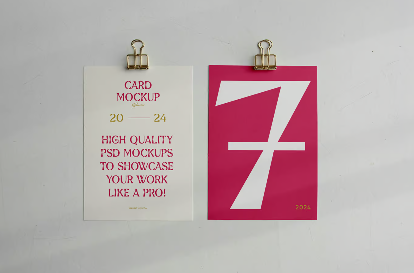 Free A4 Paper Card Mockup