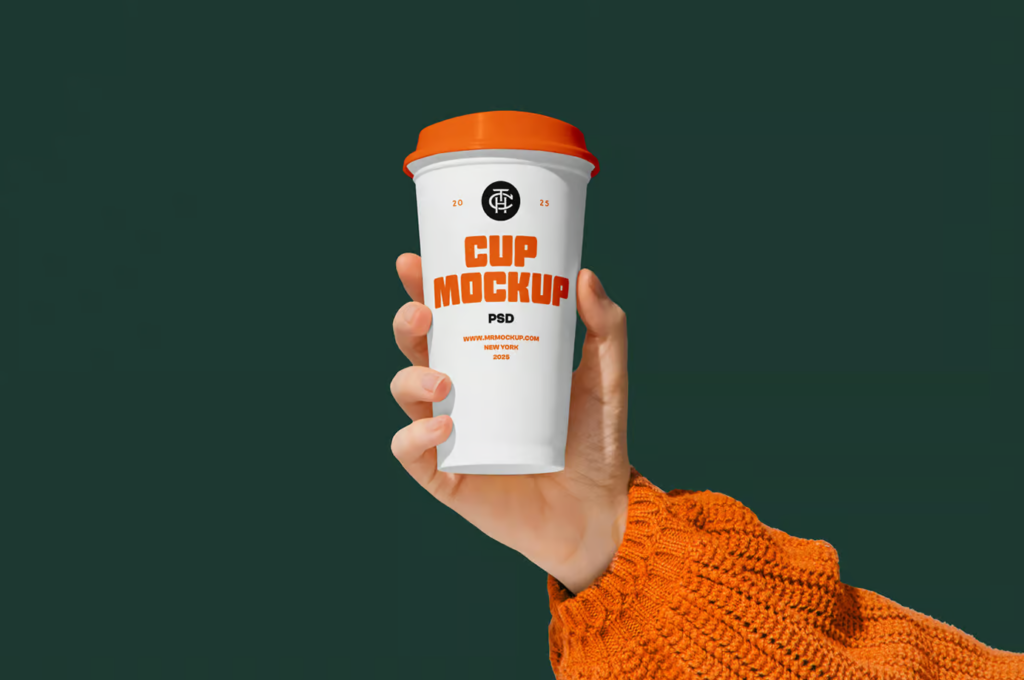 Free Big Size coffee cup Mockup coffee Branding & Packaging Presentation