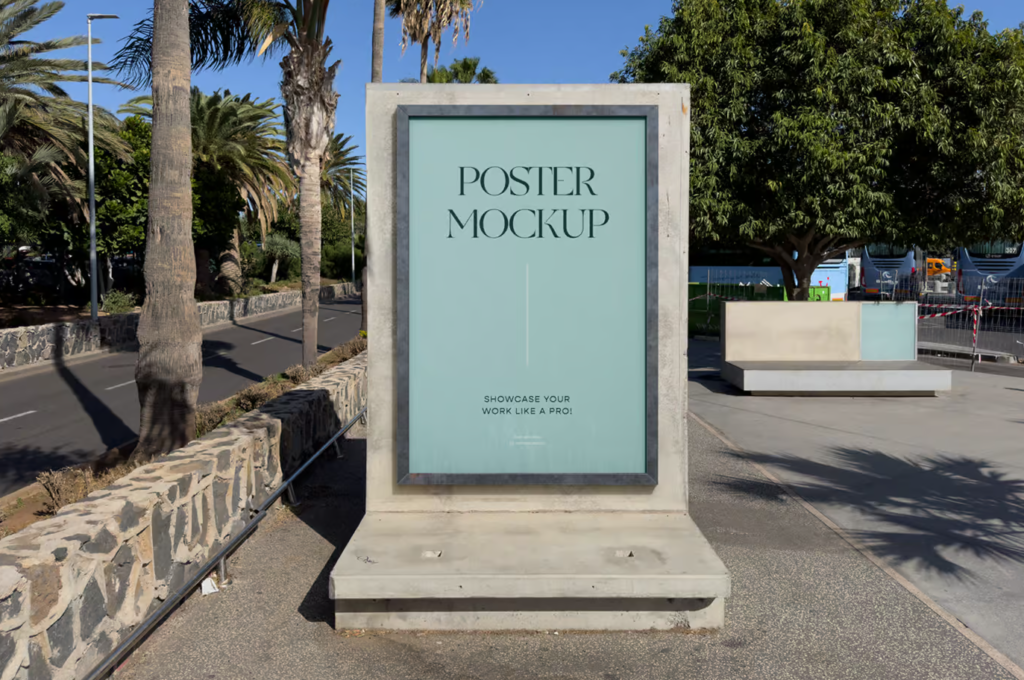 Free citylight Street Poster Mockup