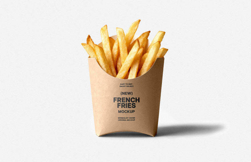 French Fries Packaging Mockup PSD