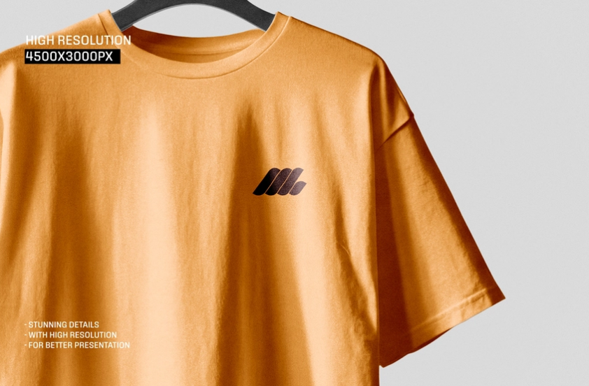 Hanging Oversized T Shirt Mockup PSD