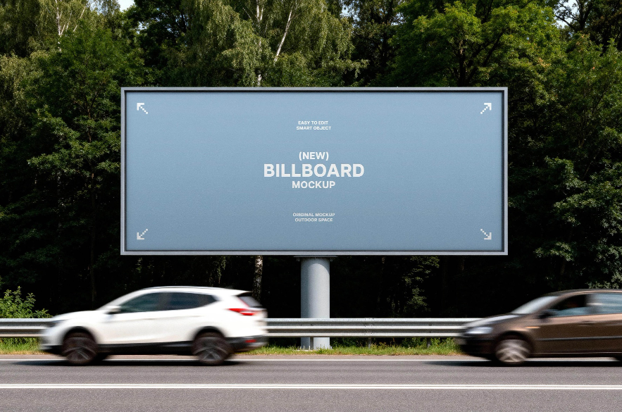 Highway Billboard Mockup PSD