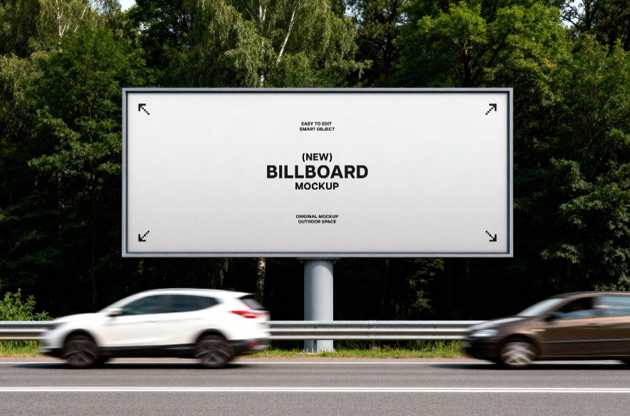 Highway Billboard Mockup PSD
