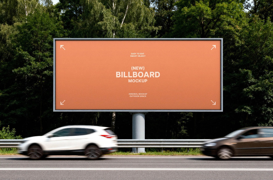 Highway Billboard Mockup PSD