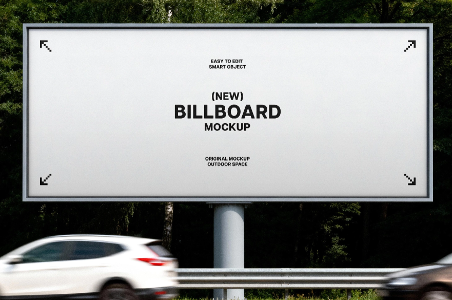 Highway Billboard Mockup PSD