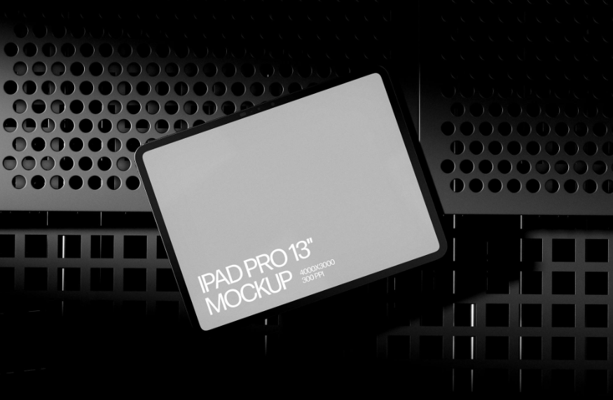 M4 iPad Pro 13 Mockup Steel Minimalism