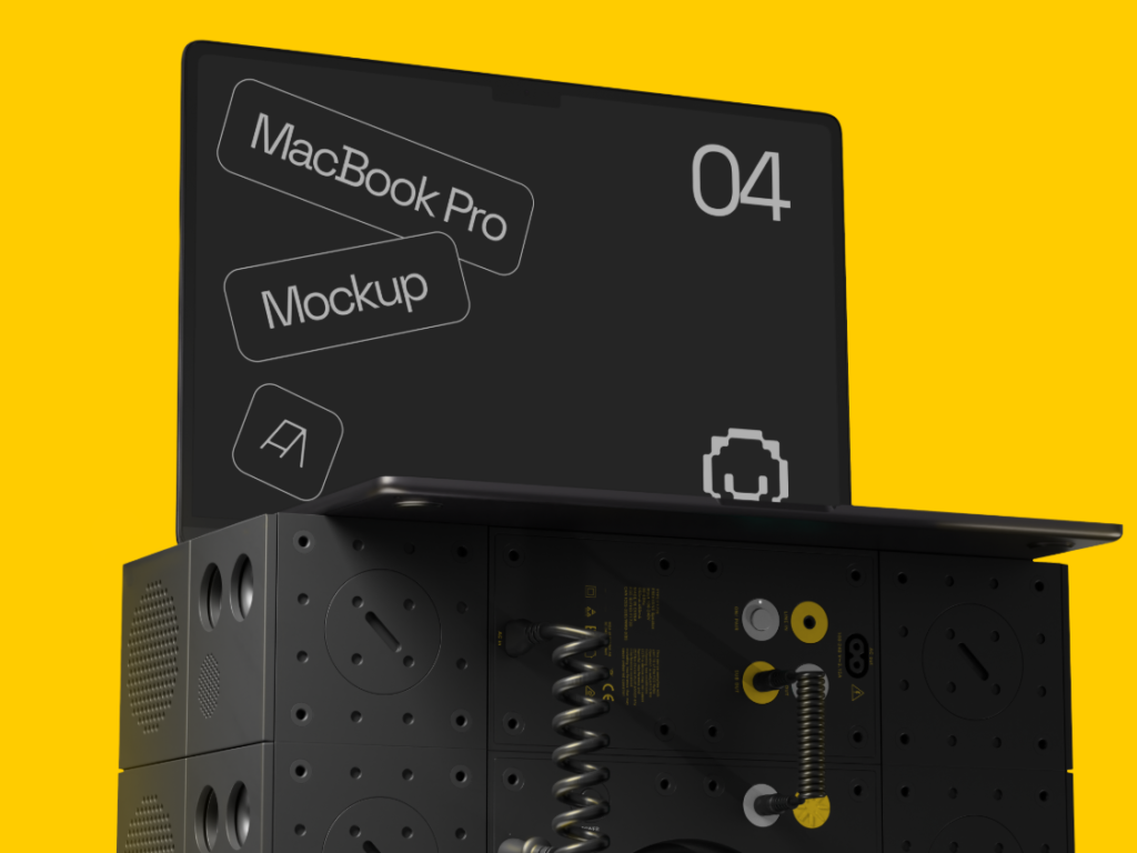 MacBook Pro 04 Mockup Realistic 3D PSD for Designers