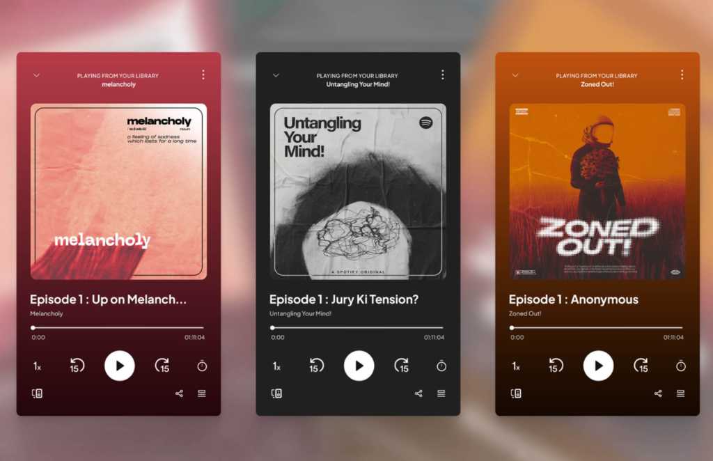 Spotify Mockup Song & Podcast Screen UI