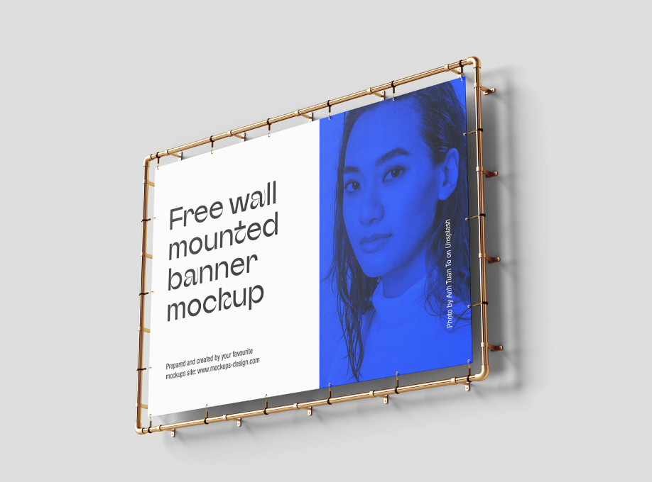 Wall Mounted Banner Mockup 300×200 cm