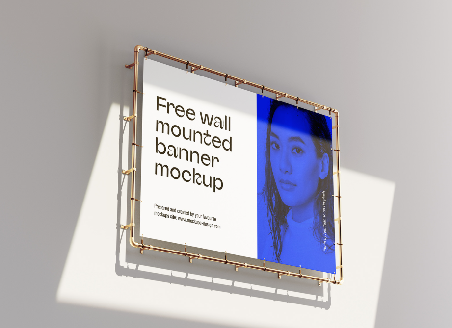 Wall Mounted Banner Mockup 300×200 cm