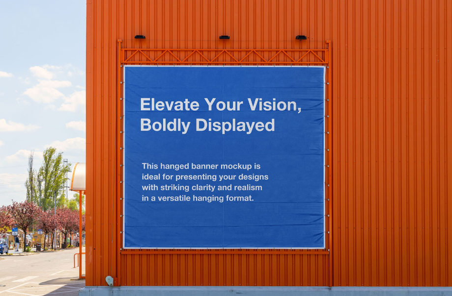 Wall Mounted Banner Mockup Contrast Mastery