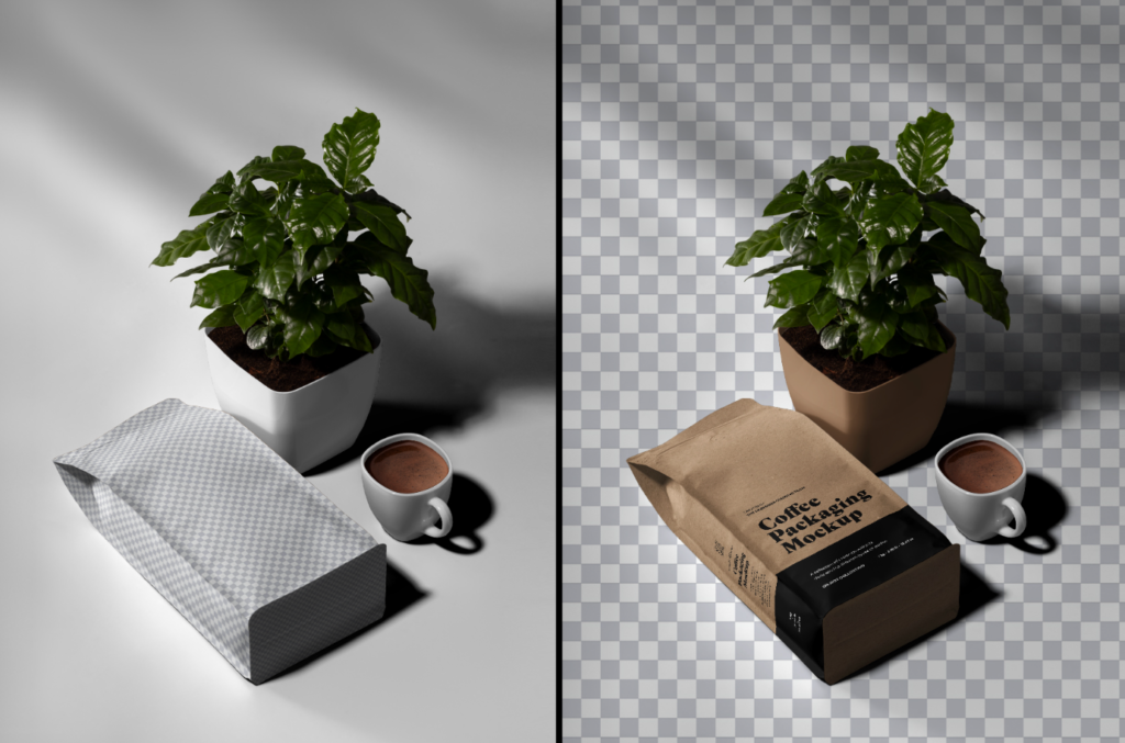 9 coffee Packaging Mockups + 1 Free Professional Side Gusset coffee Bag Presentation Set