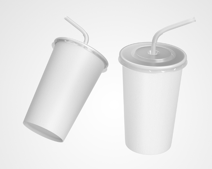 Add a Pop Free Floating Soda Paper cup Mockup
