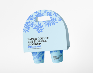 Coffee cup Paper Holder Mockup