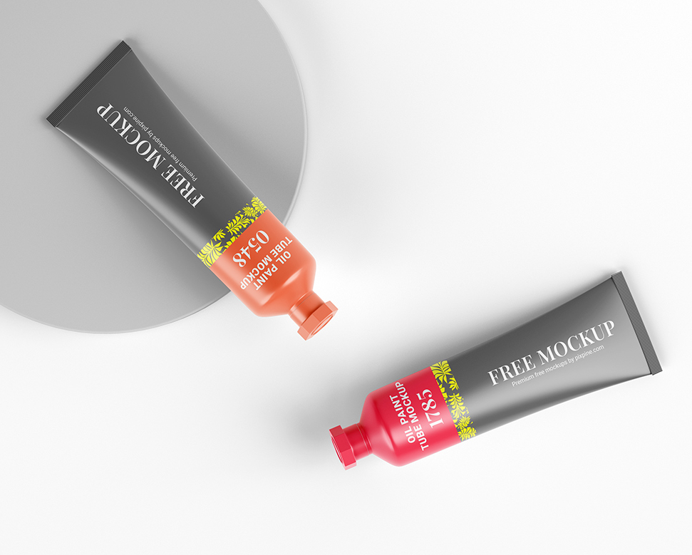 Free Oil Paint Tube mockup