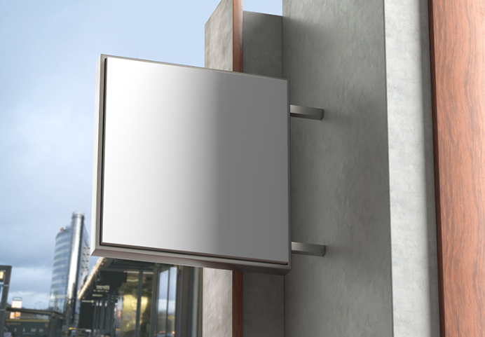 Outdoor Square Logo Signage Mockup for RealWorld Branding