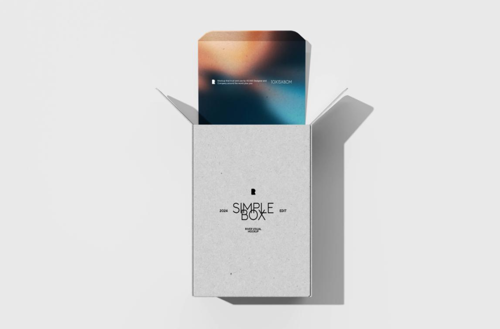 Simple Box Packaging Free Mockup Paper craft Mailer Box Presentation PSD