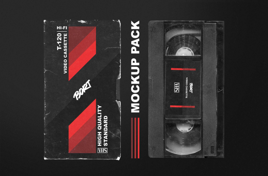 VHS Mockup Pack Retro 90s Video cassette PSD