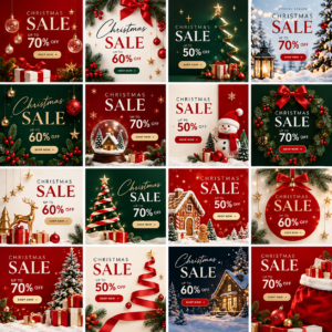 Christmas Sale Poster Design 2026 Modern, Creative and Festive Promotional Graphics